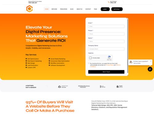 Corunit Media Corp website by Marketing Cope