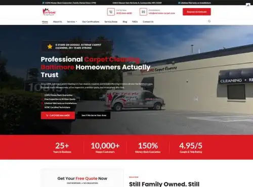 Extreme Carpet Cleaning website built by Marketing Cope
