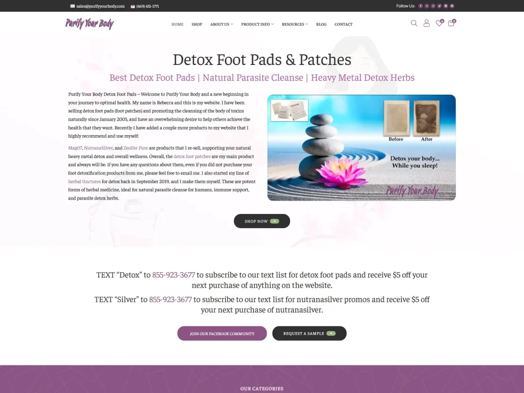Purify Your Body website built by Marketing Cope