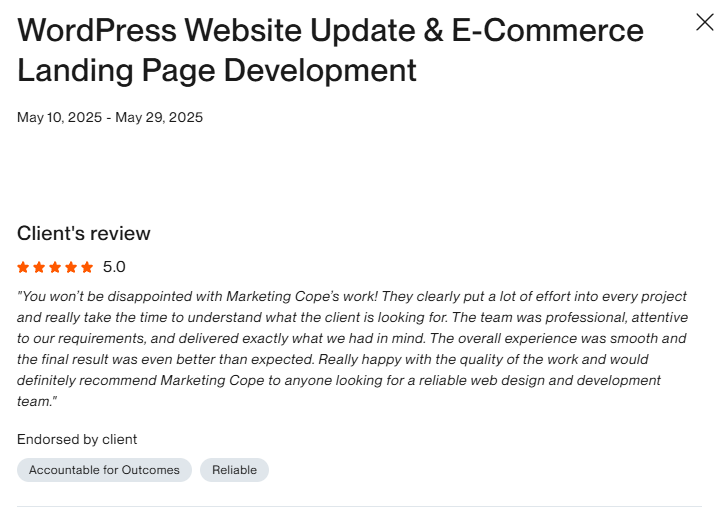 Marketing Cope client review 17