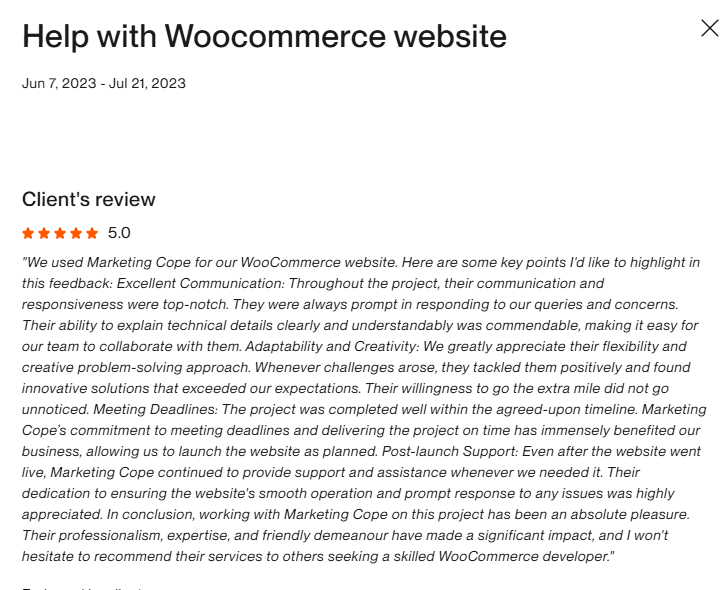Marketing Cope client review 18