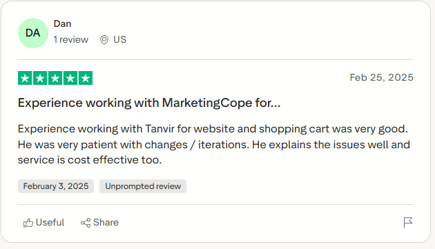 Marketing Cope client review 5