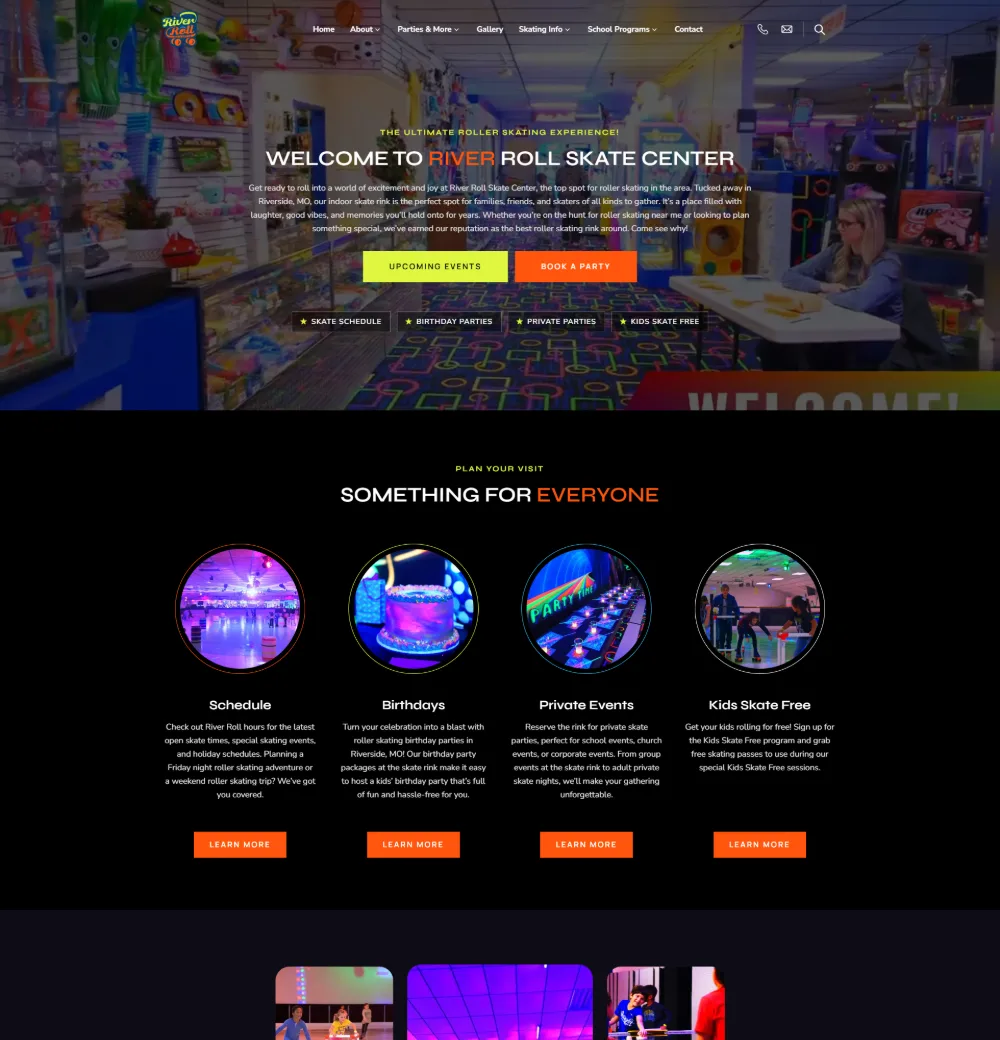 River Roll Skate Center website built by Marketing Cope